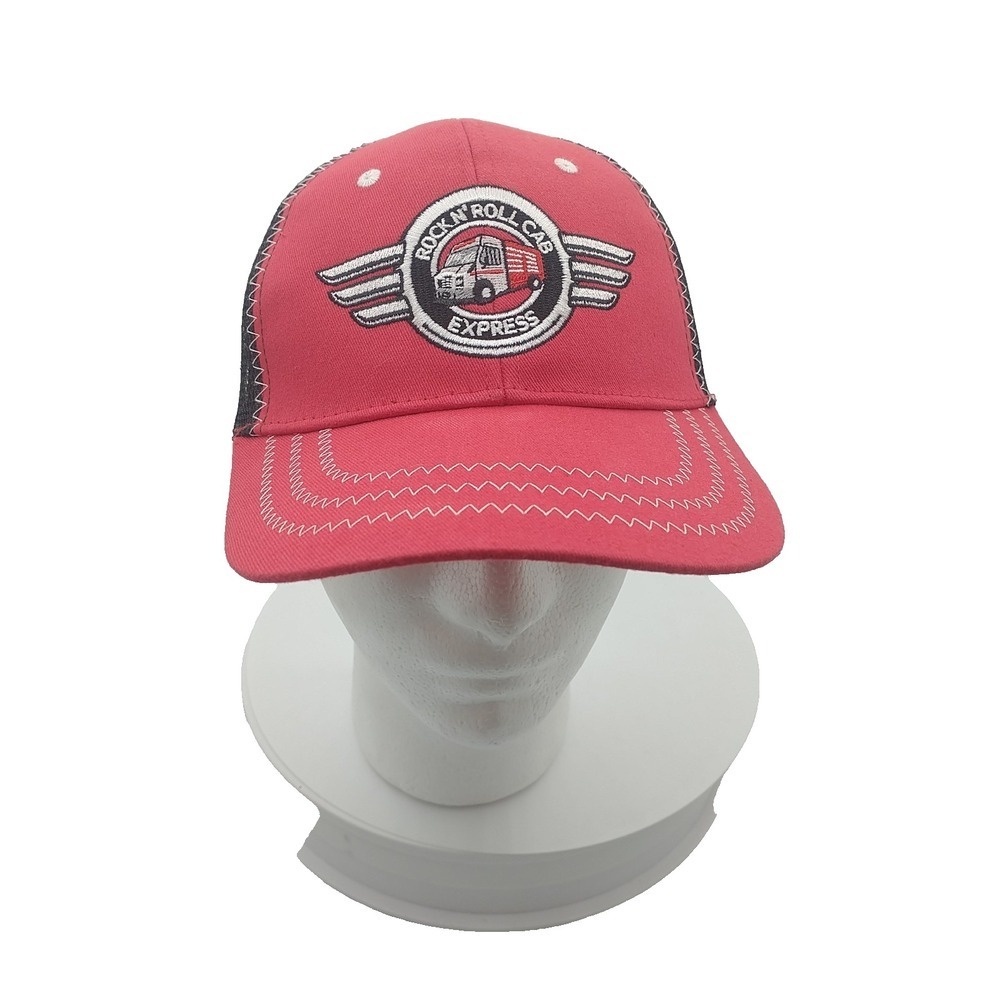 Snap-on Rock N Roll Cab Express Red Black Mesh Trucker Hat Adjustable Mens Cap